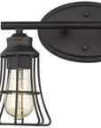 9" Bronze Metal Vanity Flush Mounted Sconce