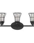 9" Black Metal Vanity Flush Mounted Sconce
