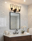 9" Black Metal Vanity Flush Mounted Sconce