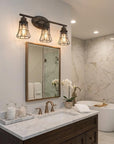 9" Bronze Metal Vanity Flush Mounted Sconce