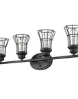 9" Black Metal Vanity Flush Mounted Sconce