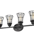9" Black Metal Vanity Flush Mounted Sconce