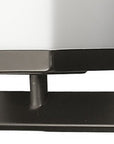 8" Black And White Metal and Glass Vanity Flush Mounted Sconce