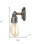 2" Black Metal Vanity Flush Mounted Sconce