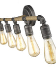 28" Black Metal Five Light Vanity Light