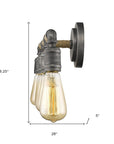 28" Black Metal Five Light Vanity Light