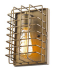 Light Gold Cage Wall Sconce