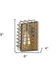 Light Gold Cage Wall Sconce