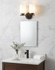 11" Black And White Metal Flush Mounted Sconce