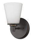 Bronze Wall Light with Frosted Glass Shade