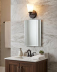 Bronze Wall Light with Frosted Glass Shade