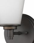 Bronze Wall Light with Frosted Glass Shade
