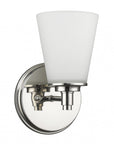Silver Wall Light with Frosted Glass Shade