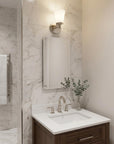Silver Wall Light with Frosted Glass Shade