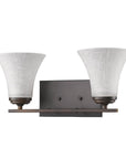 8" Antiqued Bronze Metal and Glass Vanity Flush Mounted Sconce
