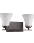 8" Antiqued Bronze Metal and Glass Vanity Flush Mounted Sconce