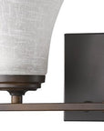 8" Antiqued Bronze Metal and Glass Vanity Flush Mounted Sconce