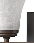 8" Antiqued Bronze Metal and Glass Vanity Flush Mounted Sconce
