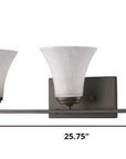 8" Bronze And White Metal and Glass Vanity Flush Mounted Sconce