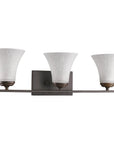 8" Bronze And White Metal and Glass Vanity Flush Mounted Sconce