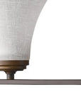 8" Bronze And White Metal and Glass Vanity Flush Mounted Sconce
