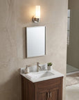 Silver Wall Light with Narrow Frosted Glass Shade
