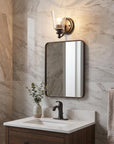 One Light Antique Bronze Glass Shade Wall Sconce