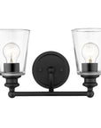 8" Black And Clear Metal Vanity Flush Mounted Sconce