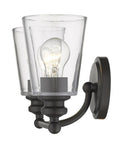 8" Black And Clear Metal Vanity Flush Mounted Sconce
