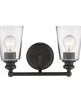 8" Black And Clear Metal Vanity Flush Mounted Sconce