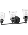 8" Black And Clear Metal Vanity Flush Mounted Sconce