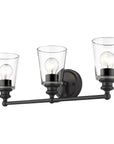 8" Black And Clear Metal Vanity Flush Mounted Sconce