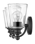 8" Black And Clear Metal Vanity Flush Mounted Sconce