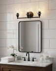 8" Black And Clear Metal Vanity Flush Mounted Sconce