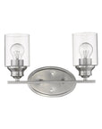 10" Silver And Clear Metal and Glass Vanity Flush Mounted Sconce
