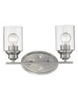 10" Silver And Clear Metal and Glass Vanity Flush Mounted Sconce