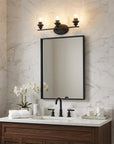 10" Black And Clear Metal and Glass Vanity Flush Mounted Sconce