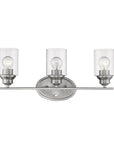 10" Clear And Silver Metal and Glass Vanity Flush Mounted Sconce