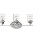 10" Clear And Silver Metal and Glass Vanity Flush Mounted Sconce
