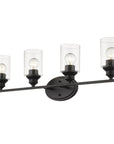 10" Black And Clear Metal Vanity Flush Mounted Sconce