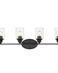 10" Black And Clear Metal Vanity Flush Mounted Sconce