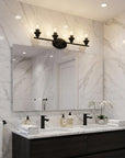 10" Black And Clear Metal Vanity Flush Mounted Sconce