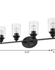 10" Black And Clear Metal Vanity Flush Mounted Sconce