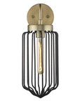 Gold and Black Metal Cage Wall Sconce