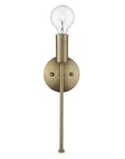 Dull Gold Narrow Bulb Wall Light