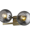 9" Smoky Black And Brass Metal Vanity Flush Mounted Sconce