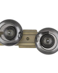9" Smoky Black And Brass Metal Vanity Flush Mounted Sconce