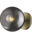 Gold and Smoked Glass Wall Light