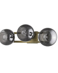9" Smoky Black And Brass Metal Vanity Flush Mounted Sconce
