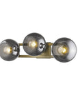 9" Smoky Black And Brass Metal Vanity Flush Mounted Sconce